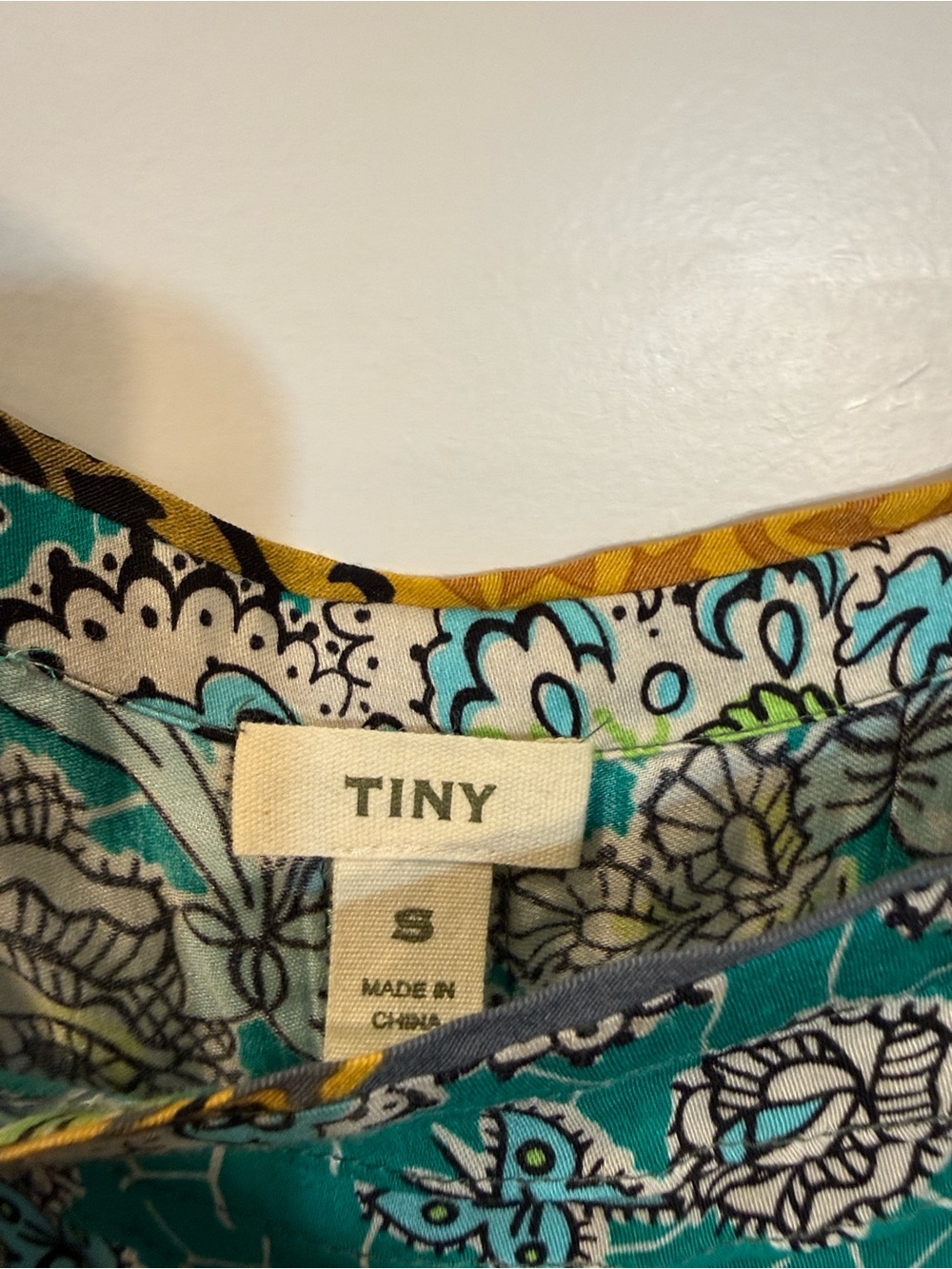 Tiny for Anthropologie Scarf Printed Tunic Dress Crochet Front Pockets Small - Picture 5 of 6